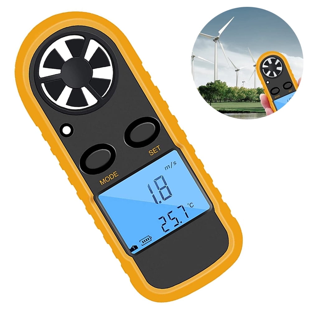 GM816 Digital Anemometer Wind-Speed Gauge Meter LCD Handheld Airflow Windmeter Thermometer - Image 1