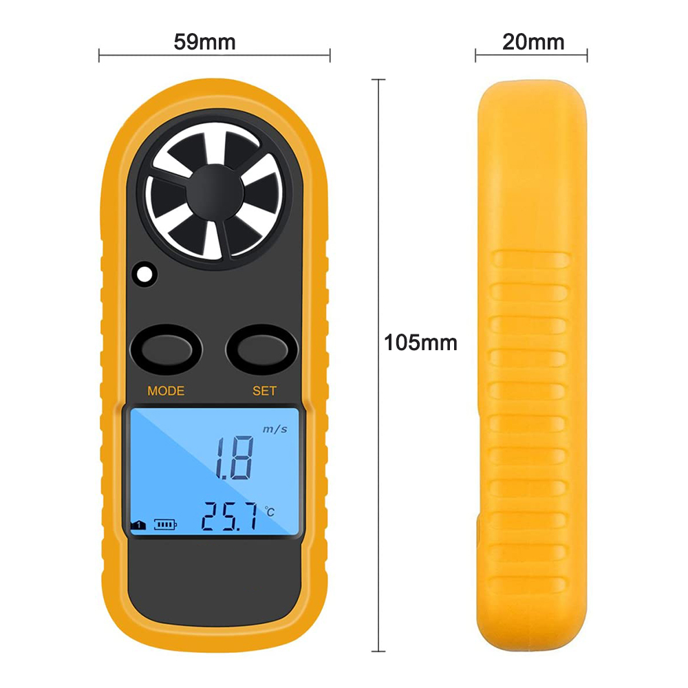 GM816 Digital Anemometer Wind-Speed Gauge Meter LCD Handheld Airflow Windmeter Thermometer - Image 3