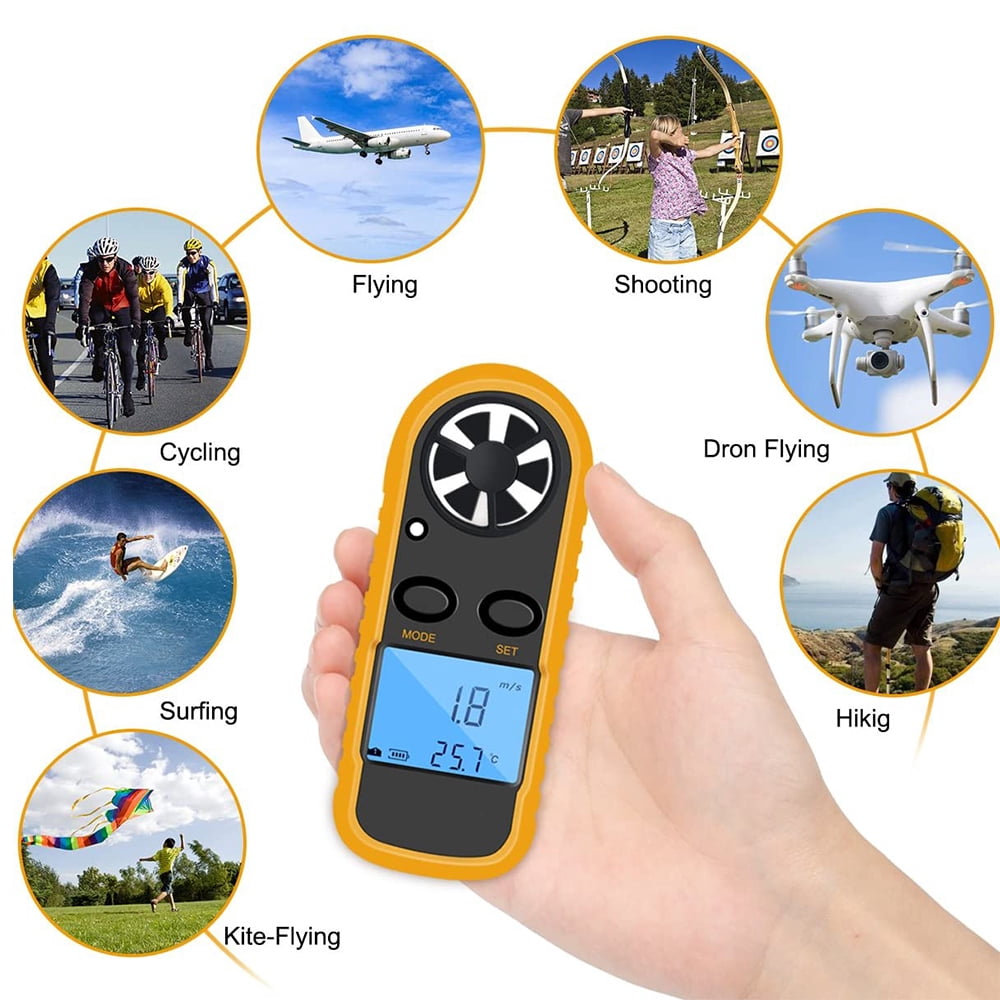 GM816 Digital Anemometer Wind-Speed Gauge Meter LCD Handheld Airflow Windmeter Thermometer - Image 6