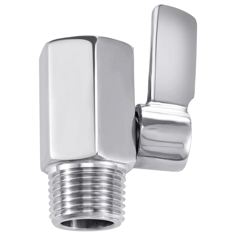 Shower Shut Valve, 304 Stainless Steel Mini Ball Valve NPT Thread(1/2Inch Male x 1/2Inch Female) 1 Pack Silver - Image 3