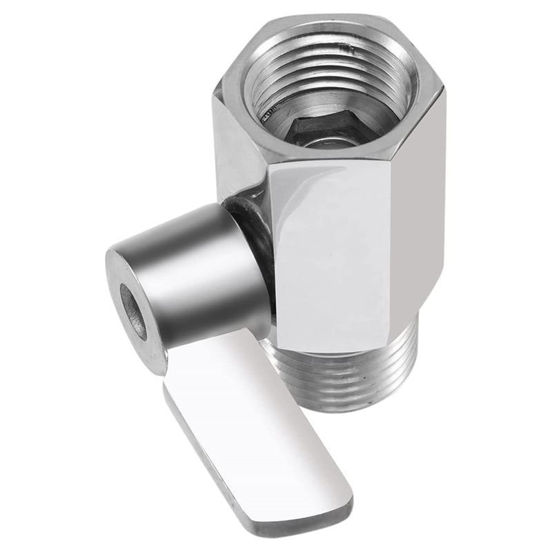 Shower Shut Valve, 304 Stainless Steel Mini Ball Valve NPT Thread(1/2Inch Male x 1/2Inch Female) 1 Pack Silver - Image 4