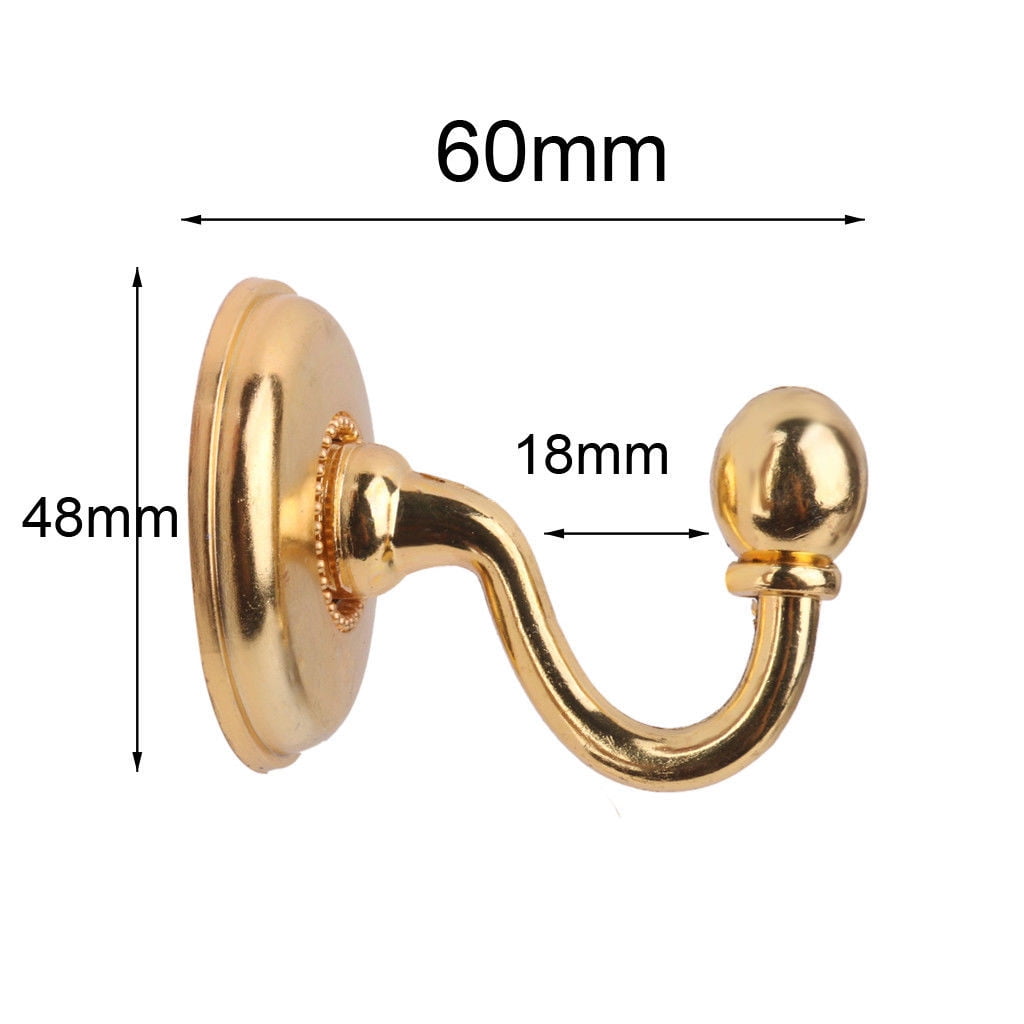WQQZJJ Organization And Storage 2x Metal Curtain Holdback Wall Tie Back Hooks Hanger Holder Window Curtain Hooks On Clearance Gold - Image 4