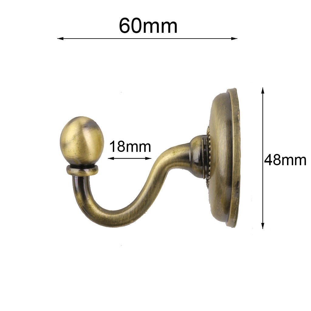WQQZJJ Organization And Storage 2x Metal Curtain Holdback Wall Tie Back Hooks Hanger Holder Window Curtain Hooks On Clearance Khaki - Image 3