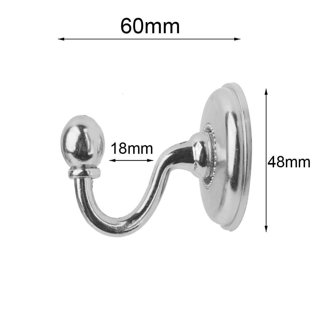 WQQZJJ Organization And Storage 2x Metal Curtain Holdback Wall Tie Back Hooks Hanger Holder Window Curtain Hooks On Clearance Silver - Image 6