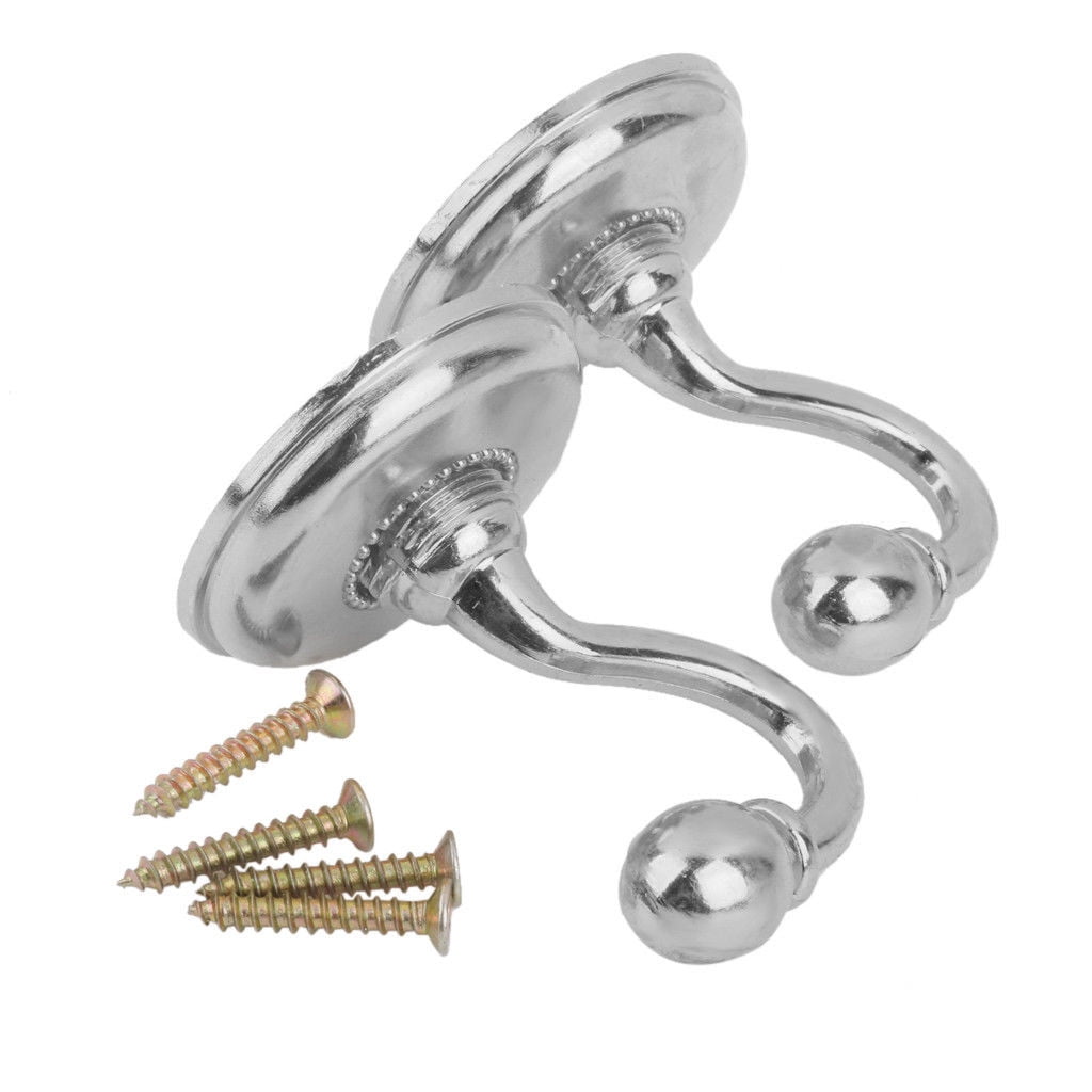 WQQZJJ Organization And Storage 2x Metal Curtain Holdback Wall Tie Back Hooks Hanger Holder Window Curtain Hooks On Clearance Silver - Image 7