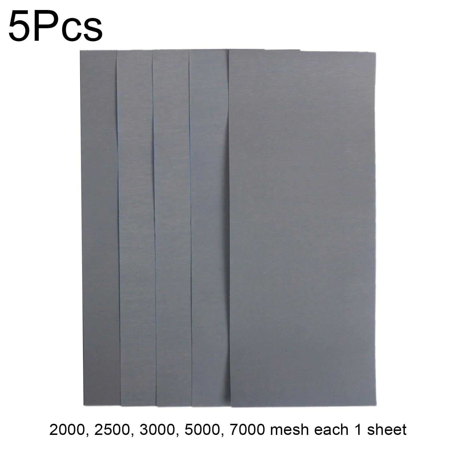 5PCS Sand Paper Variety Pack Sandpaper for Wood Metal Sanding, 2000/2500/3000/5000/7000Grit - Image 1