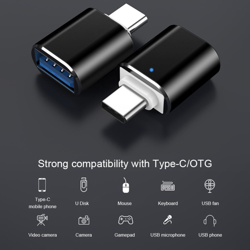 PLGEBR 2 Pack USB C to USB 3.0 Adapter, Type C Male to USB Female Adapter OTG for MacBook Pro/Air and Other Type C Devices Black - Image 2