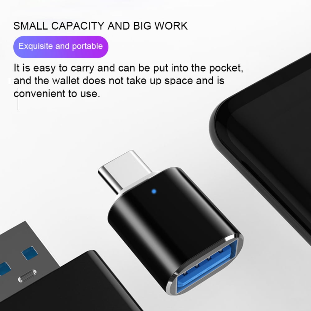 PLGEBR 2 Pack USB C to USB 3.0 Adapter, Type C Male to USB Female Adapter OTG for MacBook Pro/Air and Other Type C Devices Black - Image 4