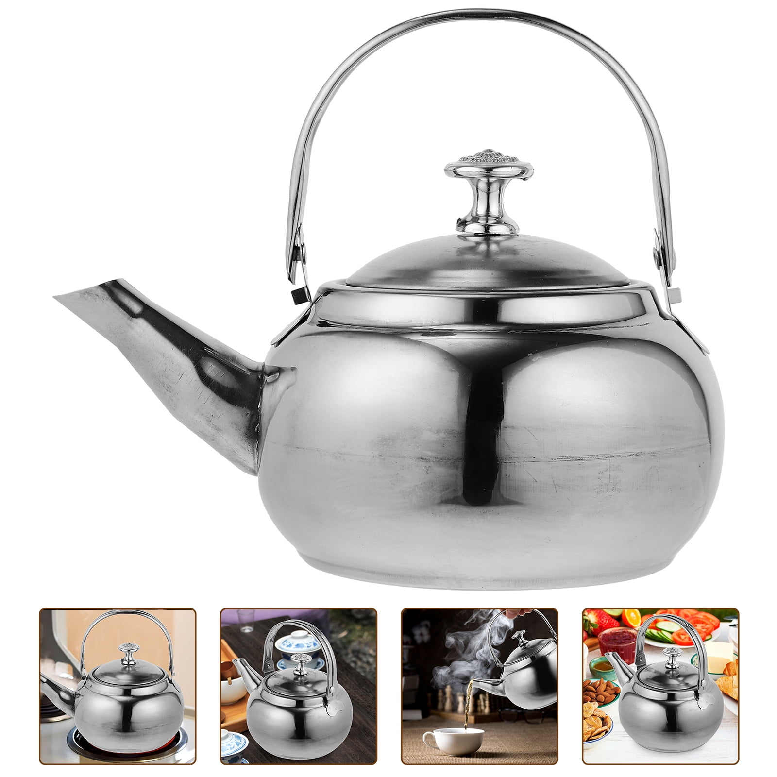 Stainless Steel Whistling Tea Kettle Stovetop Tea Pot Fast Boiling Heat Water Tea Pot 6.7