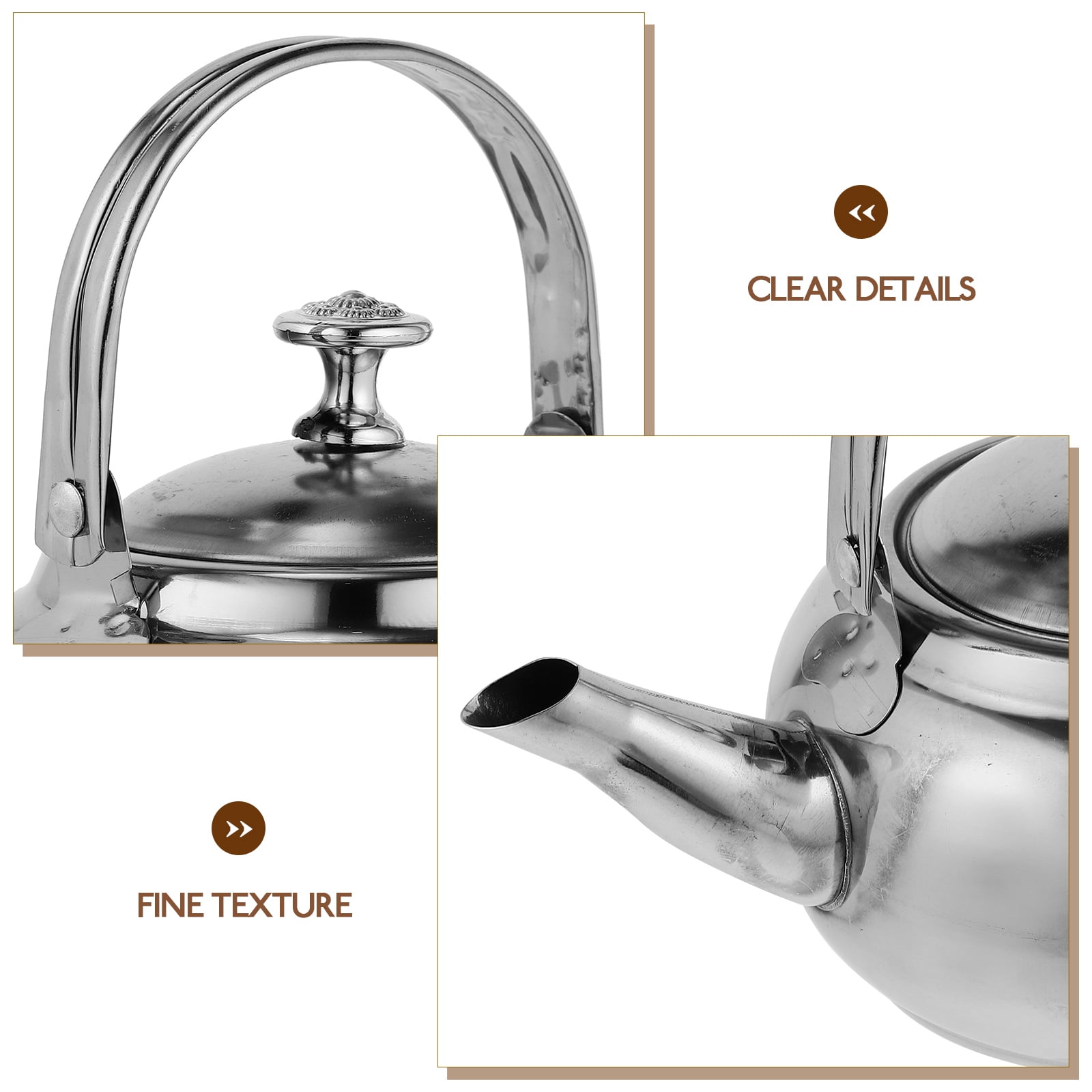 Stainless Steel Whistling Tea Kettle Stovetop Tea Pot Fast Boiling Heat Water Tea Pot 14X11CM Silver - Image 5