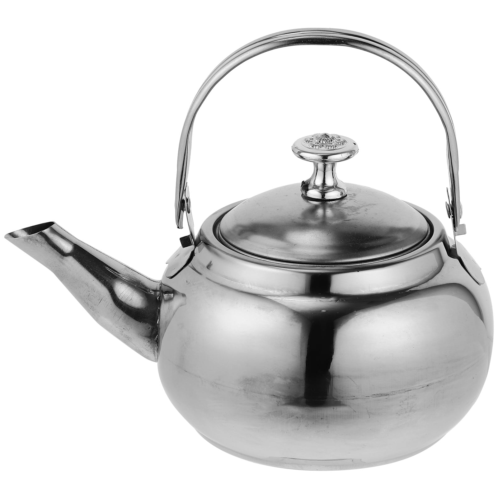 Stainless Steel Whistling Tea Kettle Stovetop Tea Pot Fast Boiling Heat Water Tea Pot 14X11CM Silver - Image 6