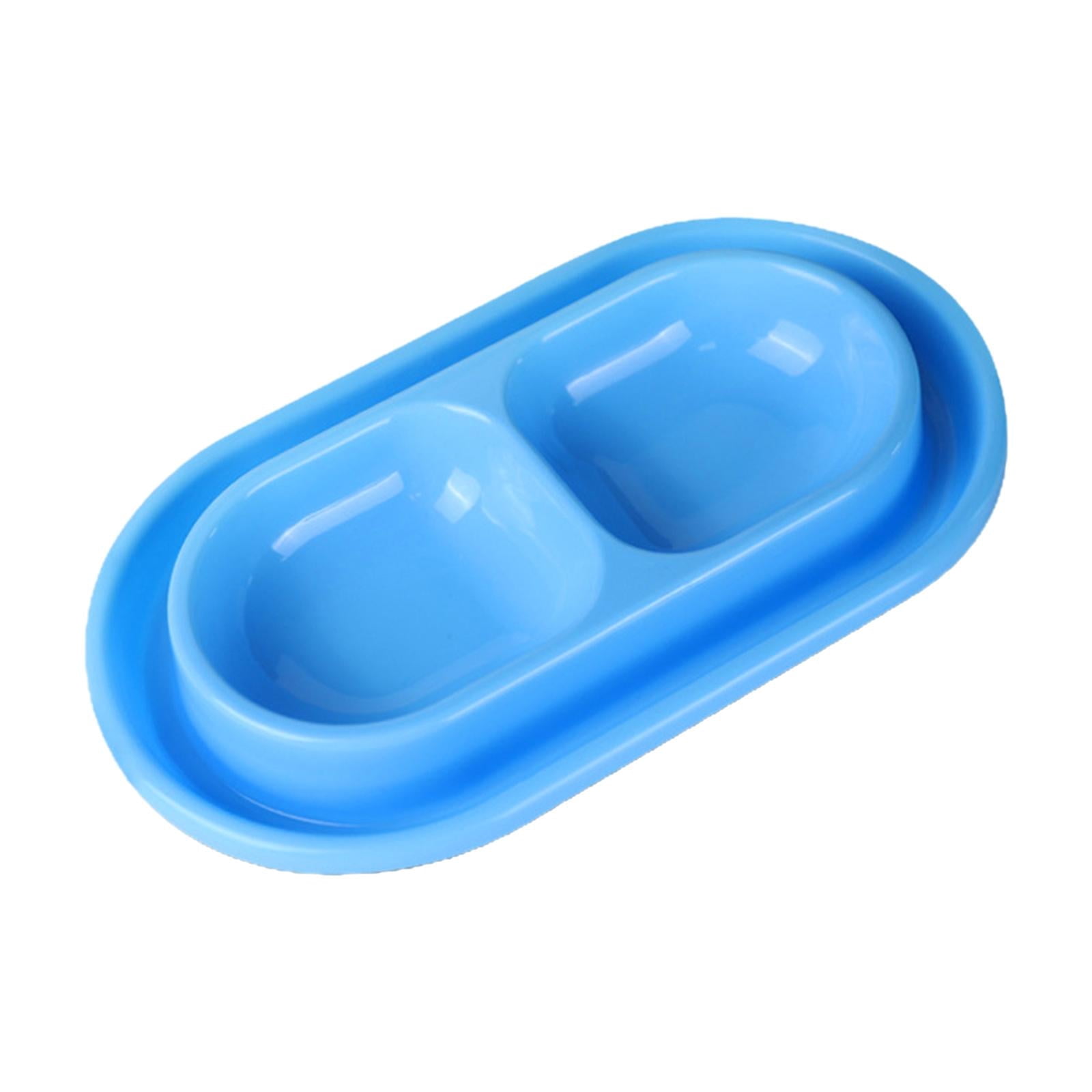 Cat Bowls for Food and Water Easy to Clean Ants Away Outside Pet Double Bow Large Blue - Image 1