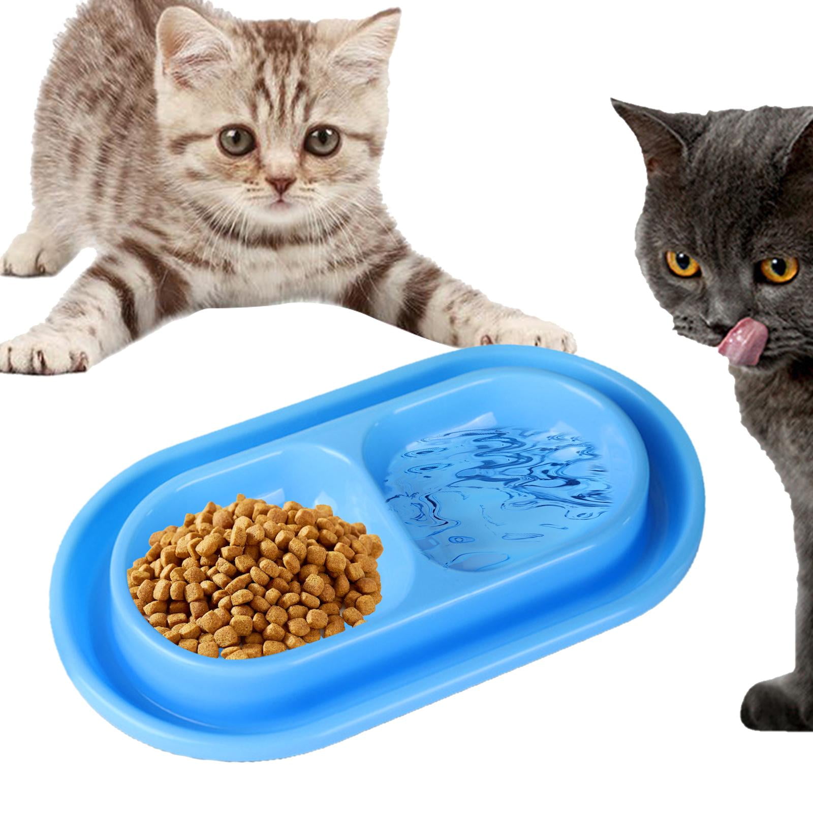 Cat Bowls for Food and Water Easy to Clean Ants Away Outside Pet Double Bow Large Blue - Image 3