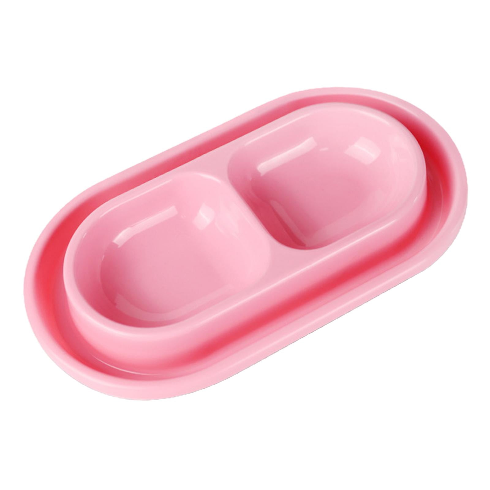 Cat Bowls for Food and Water Easy to Clean Ants Away Outside Pet Double Bowl Large Blue Large Pink - Image 1