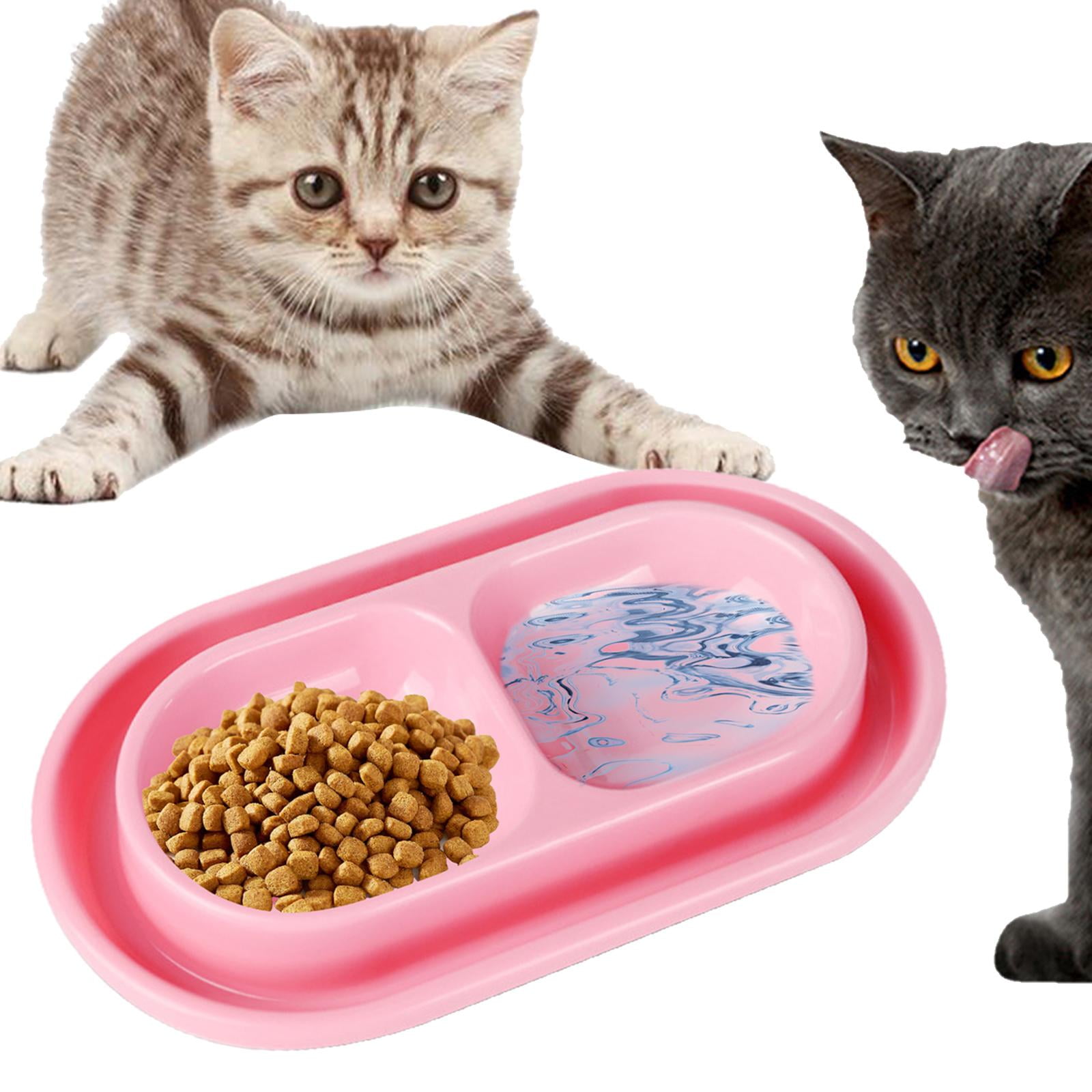Cat Bowls for Food and Water Easy to Clean Ants Away Outside Pet Double Bowl Large Blue Large Pink - Image 3