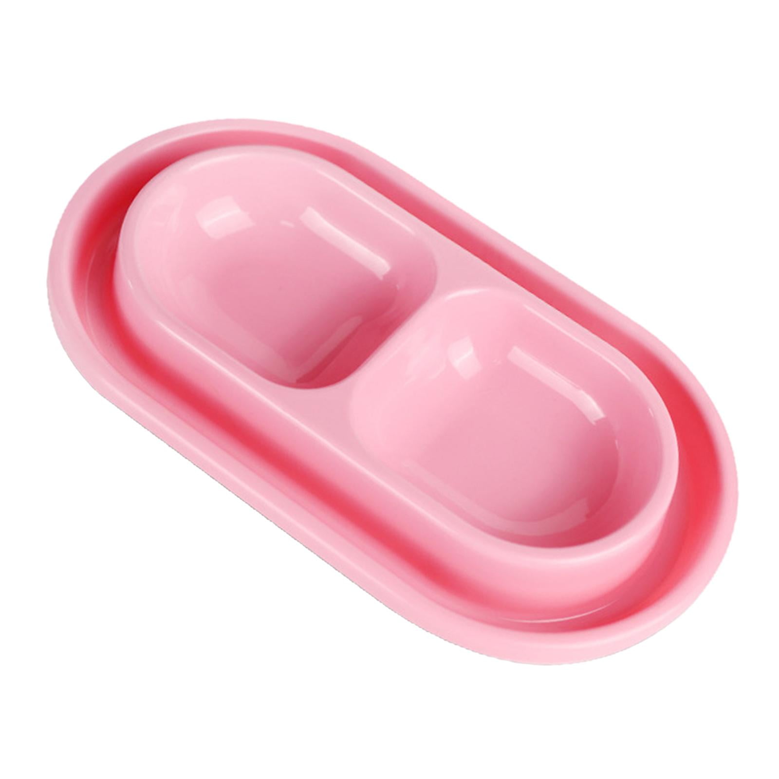 Cat Bowls for Food and Water Easy to Clean Ants Away Outside Pet Double Bowl Large Blue Large Pink - Image 4