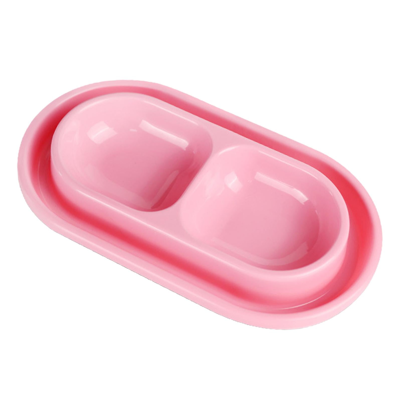 Cat Bowls for Food and Water Easy to Clean Ants Away Outside Pet Double Bowl Large Blue Pink - Image 3