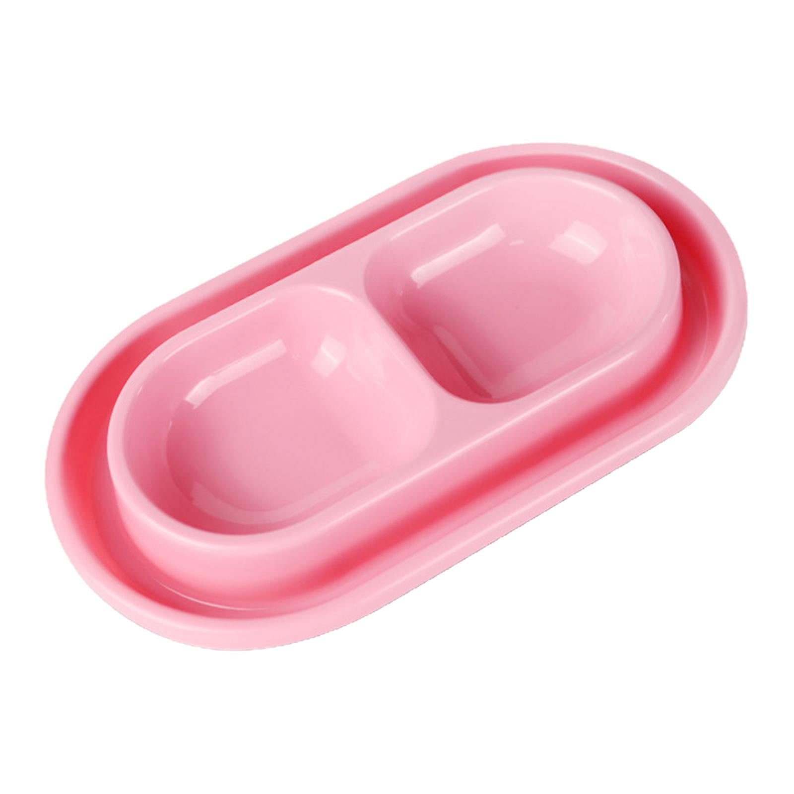 Cat Bowls for Food and Water Easy to Clean Ants Away Outside Pet Double Bowl Large Blue Pink - Image 4