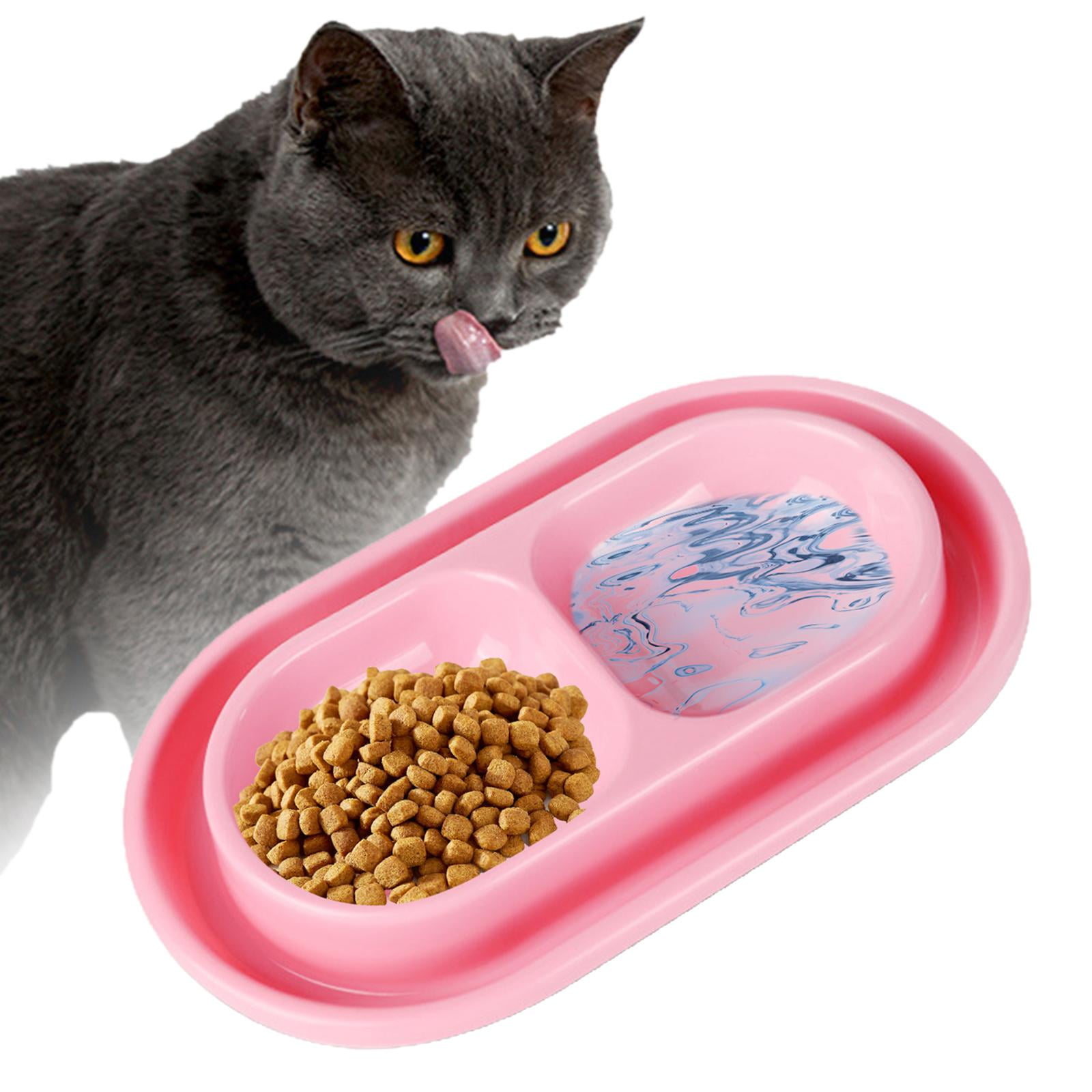 Cat Bowls for Food and Water Easy to Clean Ants Away Outside Pet Double Bowl Large Blue Pink - Image 7