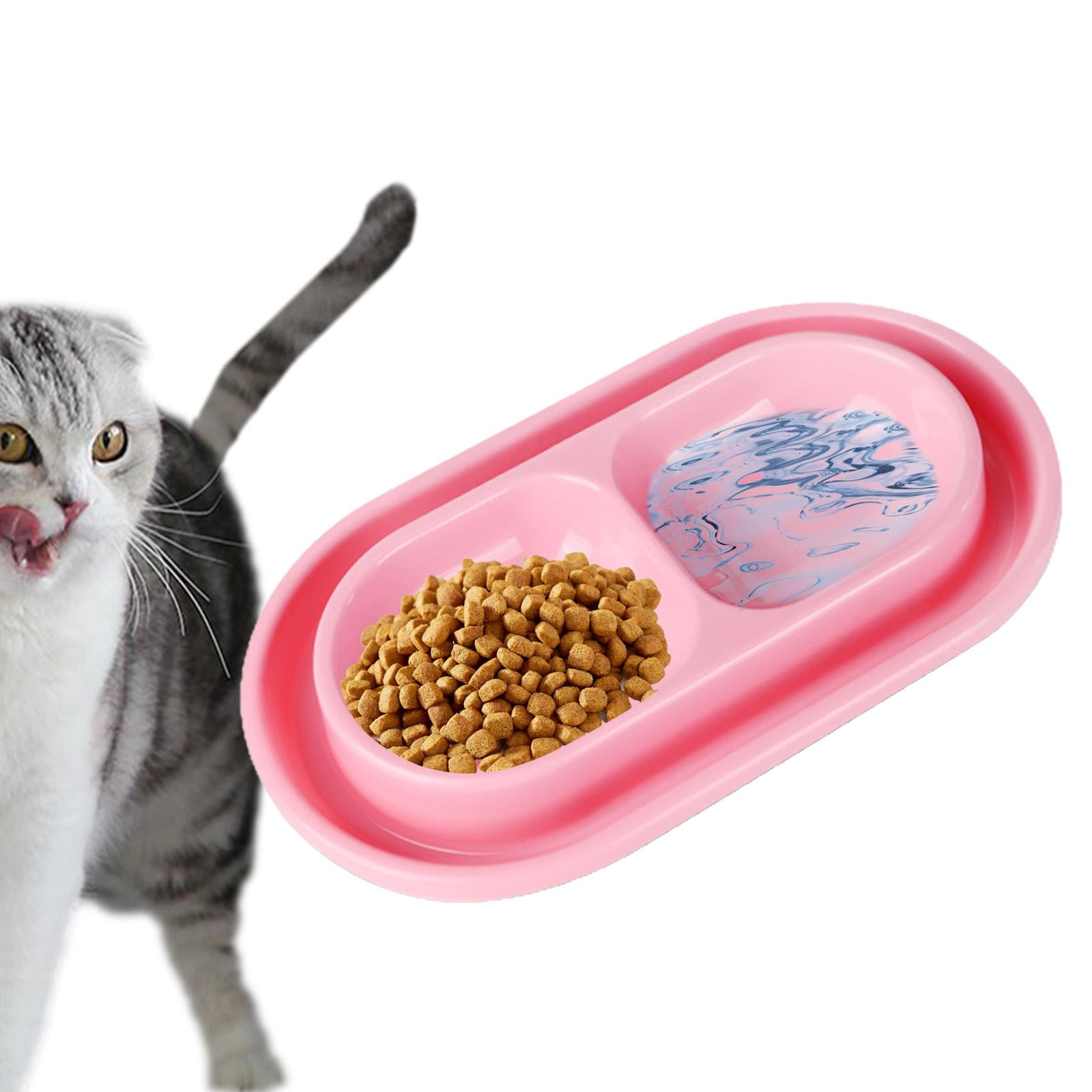 Cat Bowls for Food and Water Easy to Clean Ants Away Outside Pet Double Bowl Large Blue Pink - Image 8