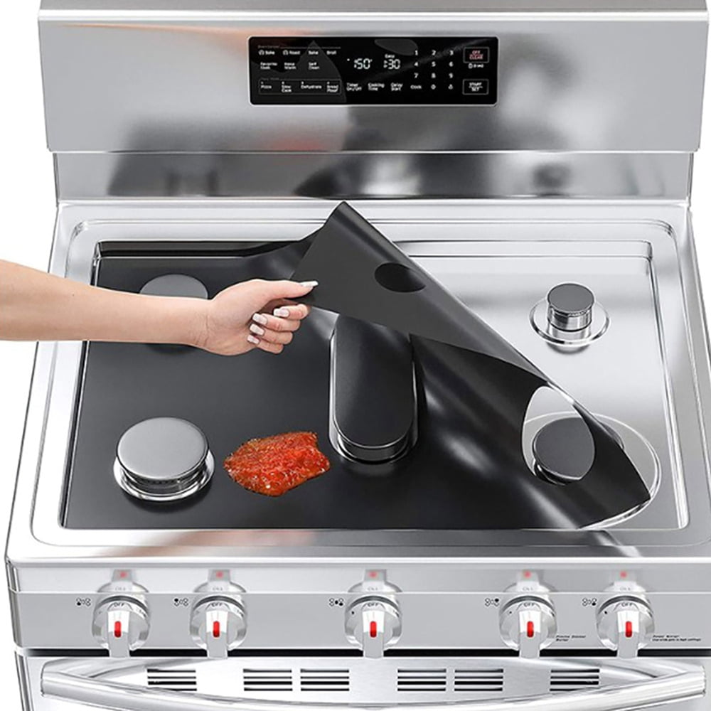 1PCS Stove Protector Cover Liner for 5 Burners Gas Stove Protector Kitchen Accessories Mat Stove Top Cover Gas Stove Cover 41.5*62cm Black - Image 7