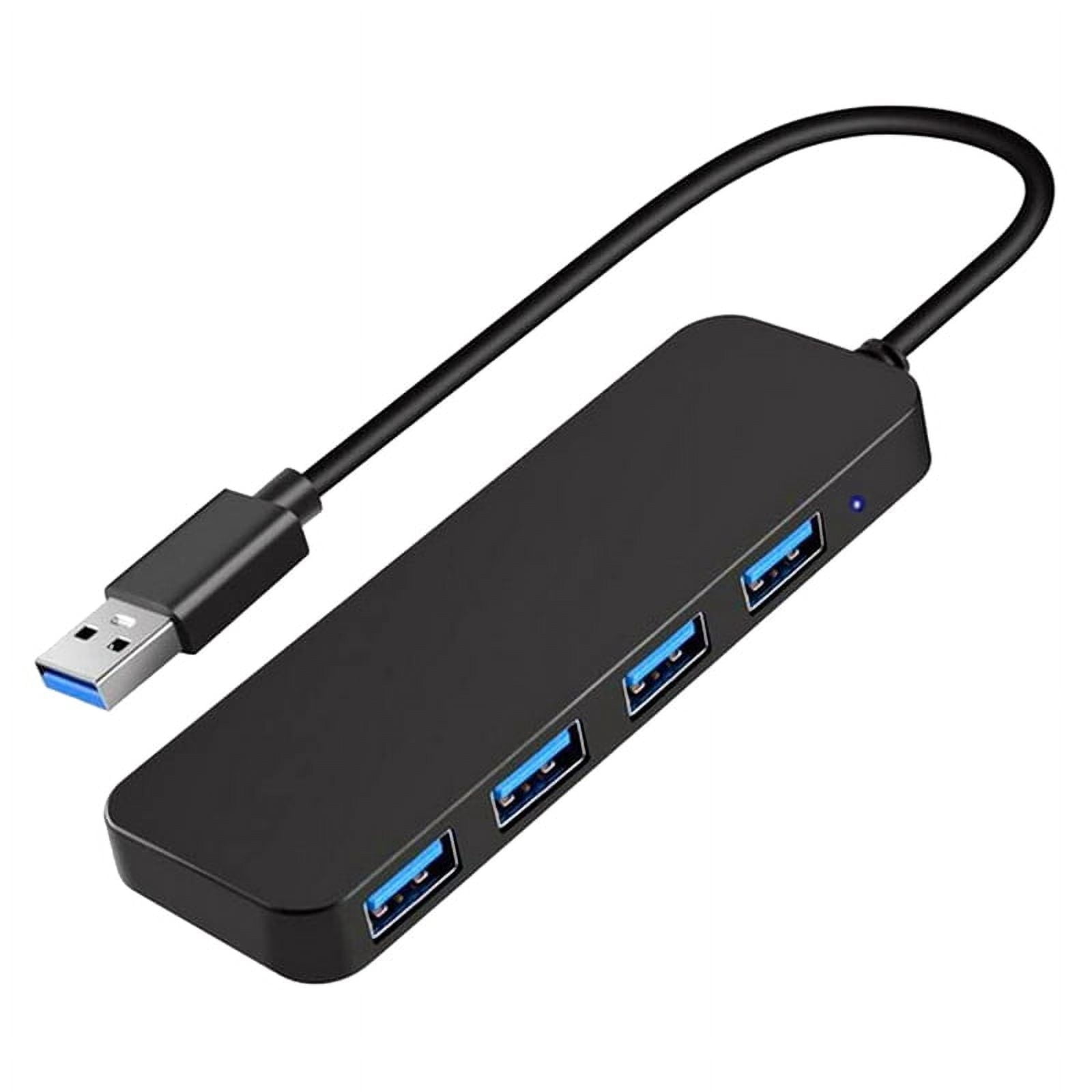 Ckepdyeh 4-Port USB 3.0 Splitter Hub, Plastic Black - Image 1