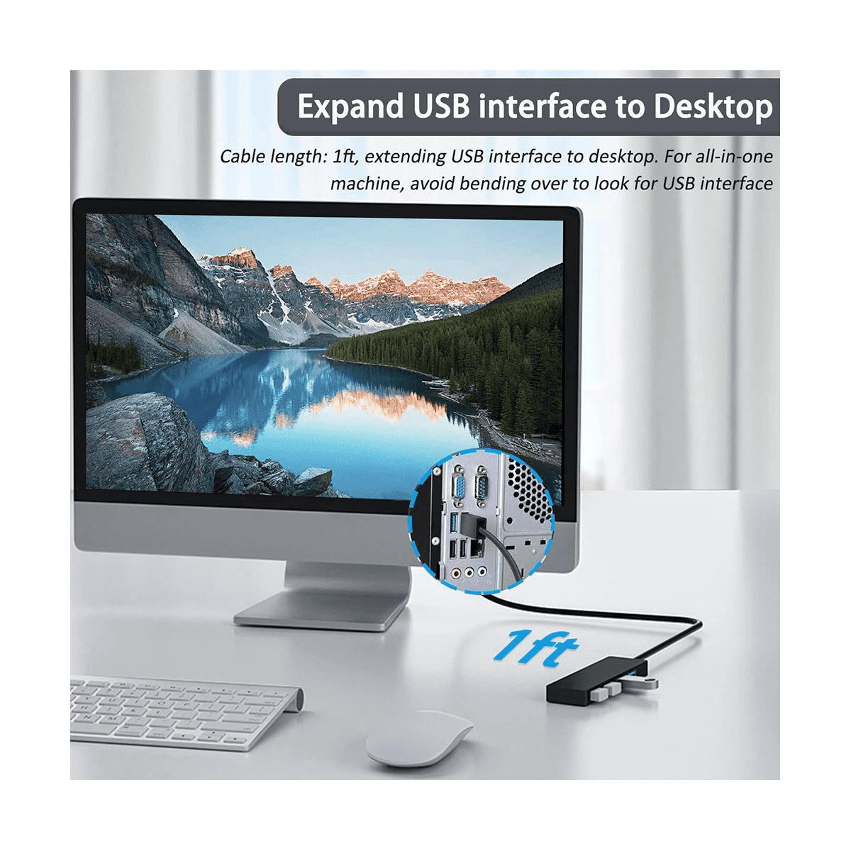 Ckepdyeh 4-Port USB 3.0 Splitter Hub, Plastic Black - Image 2