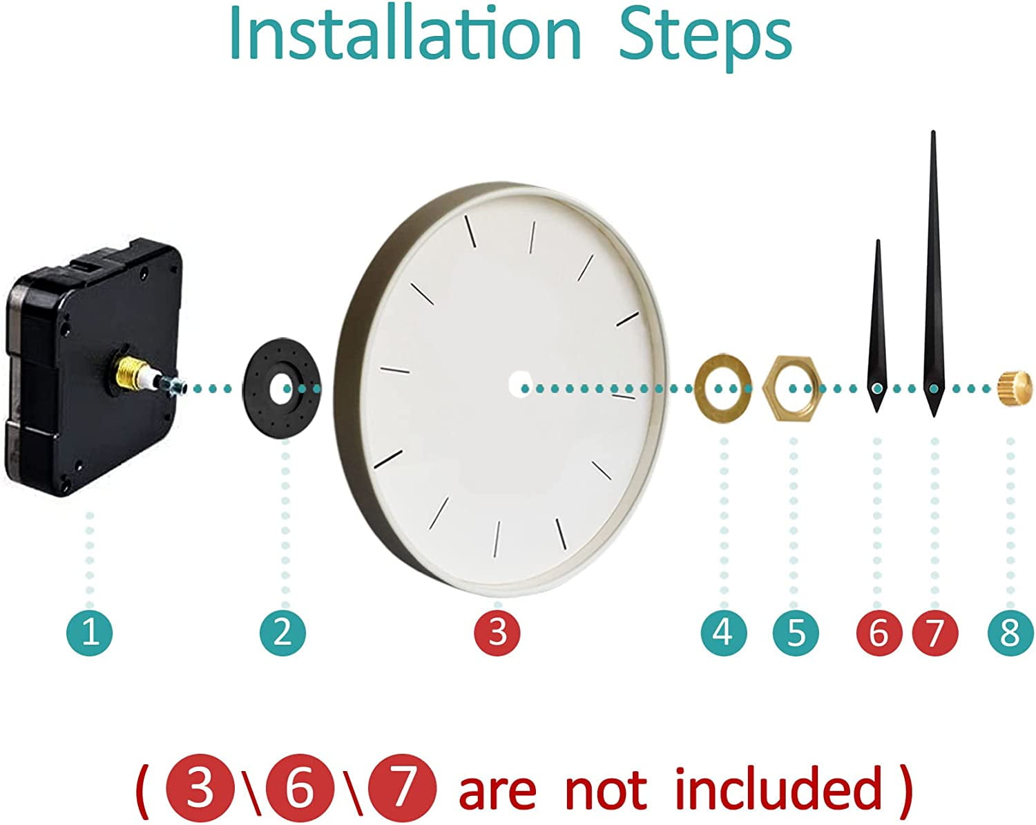 Quartz DIY Wall Clock Movement Mechanisms Battery Powered DIY Repair Parts Replacement - Image 5