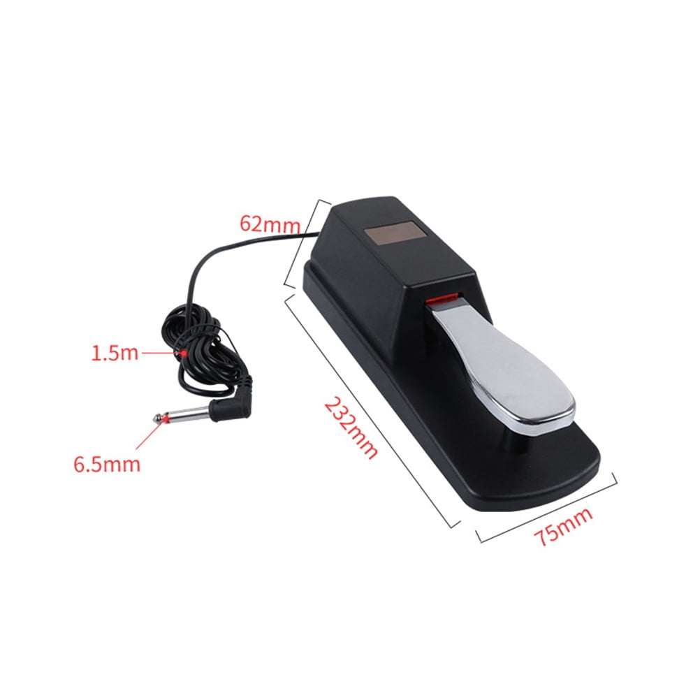 Sustain pedal for keyboard Universal Piano Keyboards Sustain Foot Pedal Durable Accessory for Electronic Keyboards Digital Piano (Black) 9.45