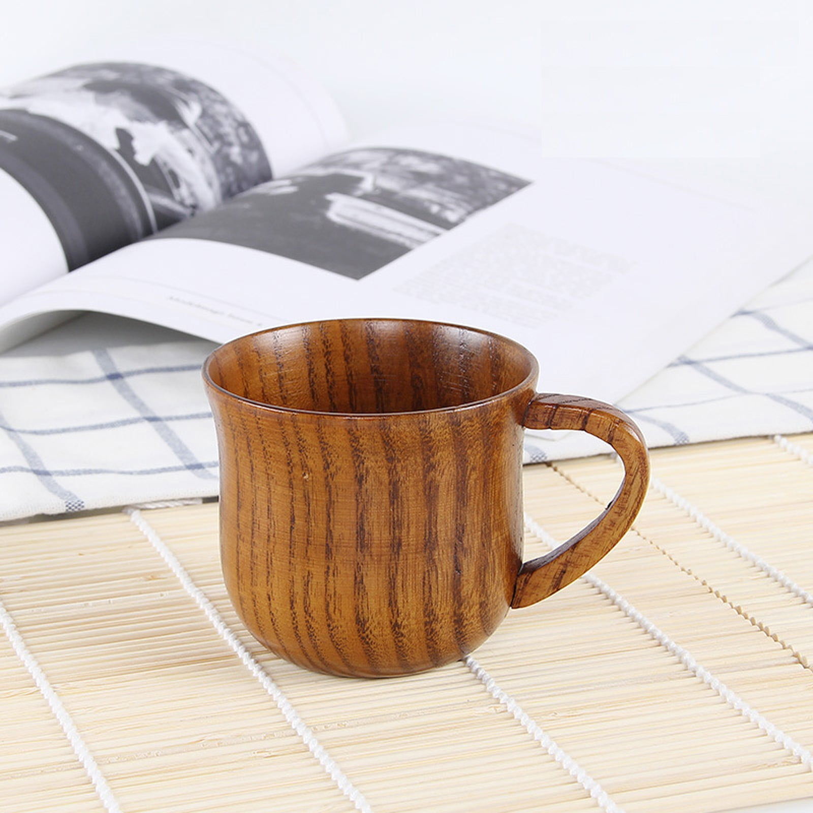 JWDX Glass and Bottle Clearance! Solid Wood Retro Wooden Coffee Cup Restaurant Insulation Wooden Cup Tea Cup Jujube Wooden Cup, Kitchen Cups Promotion Include 1 Pc Cup I - Image 2