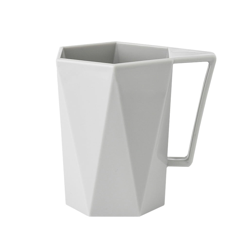 JWDX Glass and Bottle Clearance! Novelty Cup Personality Milk Juice Lemon Mug Coffee Tea Reusable Plastic Cup, Kitchen Cups Promotion Include 1Pc Creative Geometric Washing Cup Grey - Image 1
