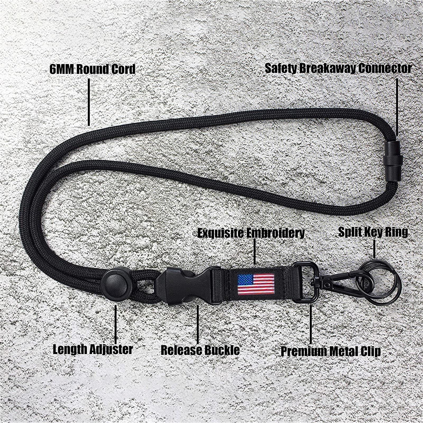 JWDX Banner Clearance Heavy and with Flag Round C4 Duty Durable Us Lanyard Buckle Lanyard Tools & Home Improvement As shown - Image 4