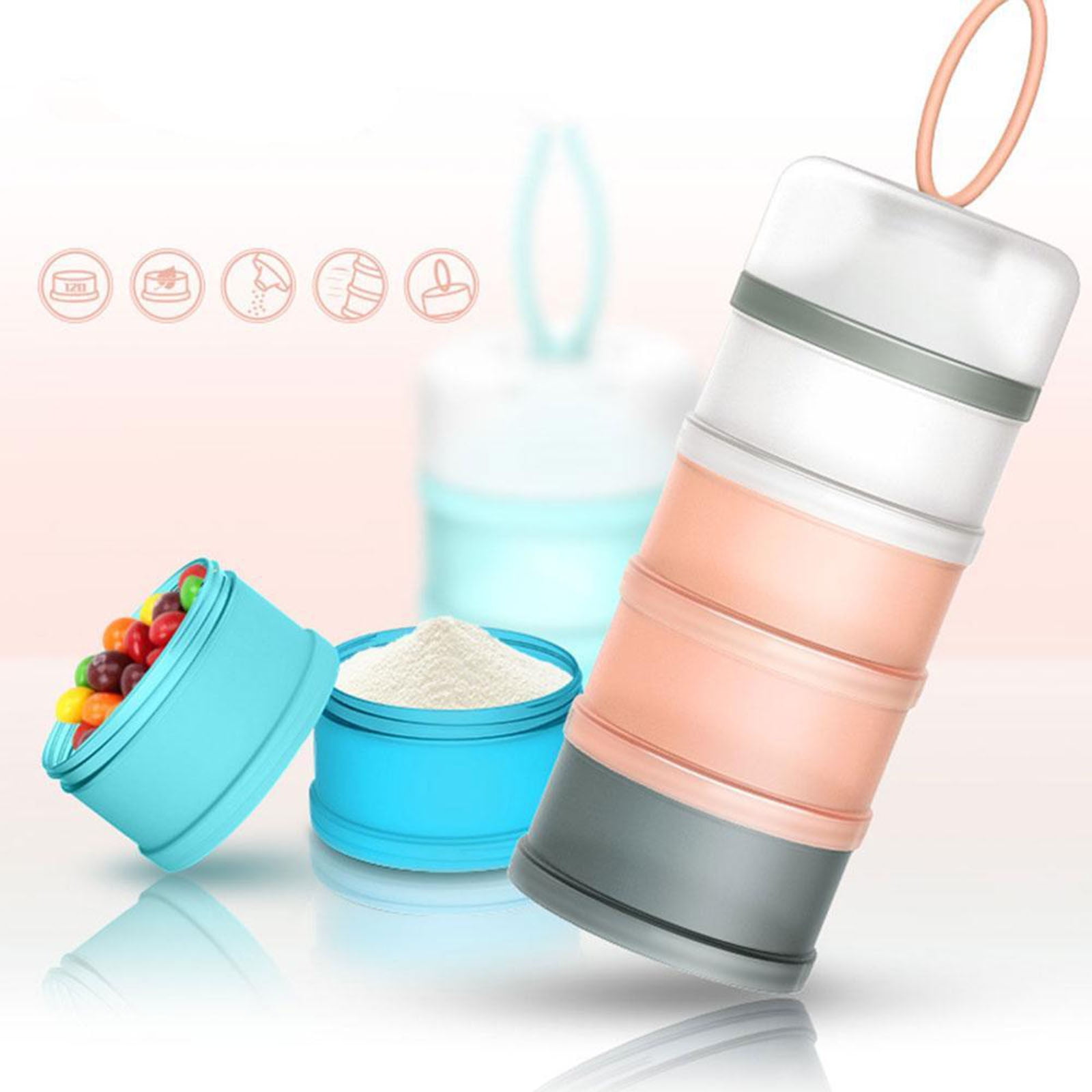 Clearance! JWDX Home Decoration, Milk Powder Box, Milk Food Formulas Storage Containers Bottle Dispensers Baby 4 Decoration & Hangs Blue - Image 1