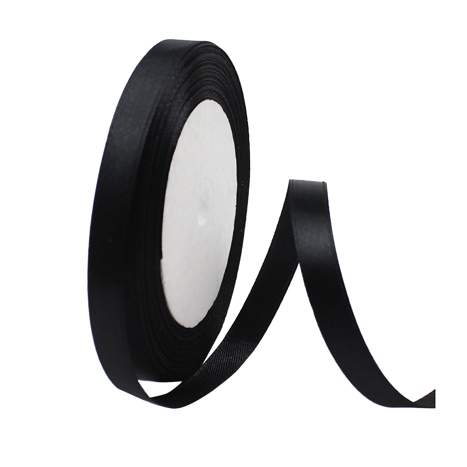 Clearance! JWDX Home Decoration, Gift Wrapping Tape, 25Yd Satin Ribbon 10Mm Fabric Gift Ribbon For Wedding Christmas Birthday Gift Black - Image 1