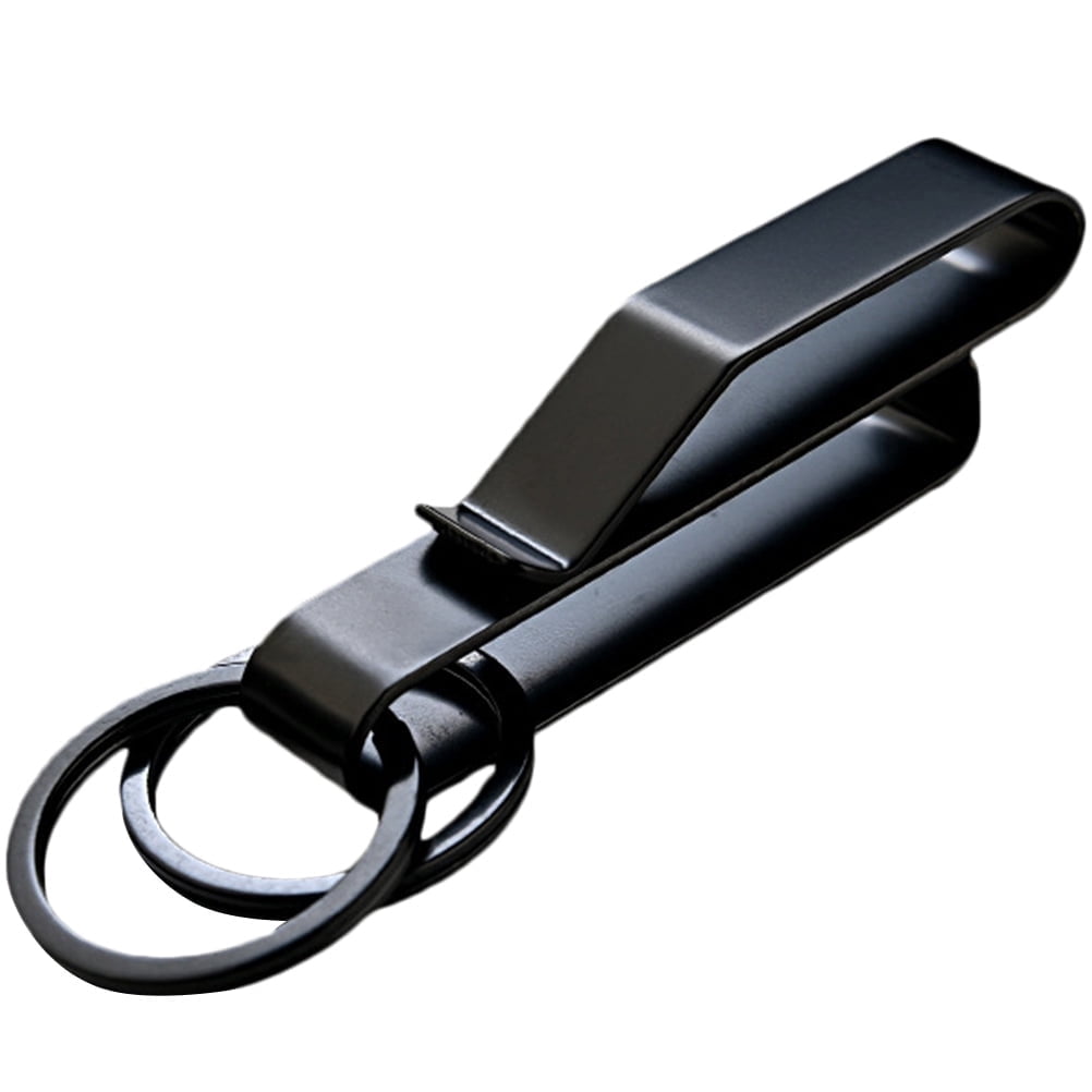 Key Holder For Belt Steel Belt Keychain Clip Quick Release Belt Loop Key Ring 8.40X2.70X2.70cm/ 3.30X1.06X1.06in Black - Image 1