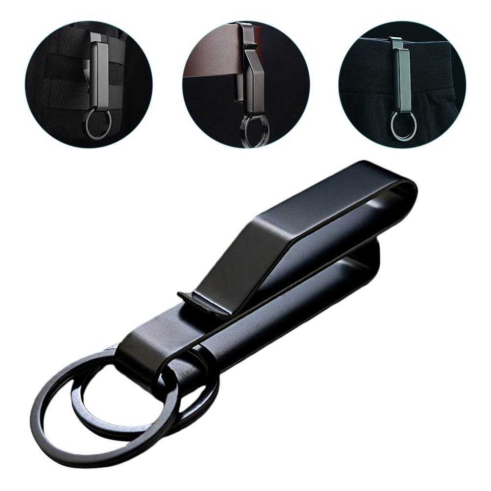 Key Holder For Belt Steel Belt Keychain Clip Quick Release Belt Loop Key Ring 8.40X2.70X2.70cm/ 3.30X1.06X1.06in Black - Image 5