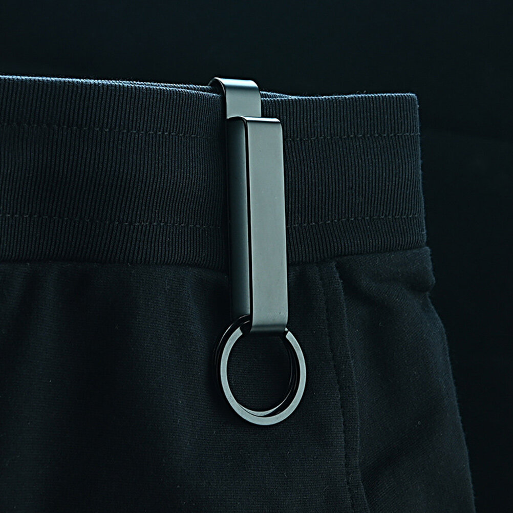 Key Holder For Belt Steel Belt Keychain Clip Quick Release Belt Loop Key Ring 8.40X2.70X2.70cm/ 3.30X1.06X1.06in Black - Image 6