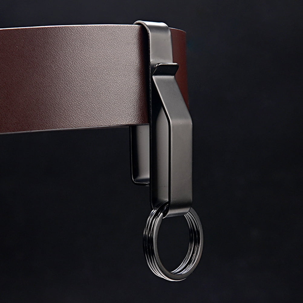 Key Holder For Belt Steel Belt Keychain Clip Quick Release Belt Loop Key Ring 8.40X2.70X2.70cm/ 3.30X1.06X1.06in Black - Image 8