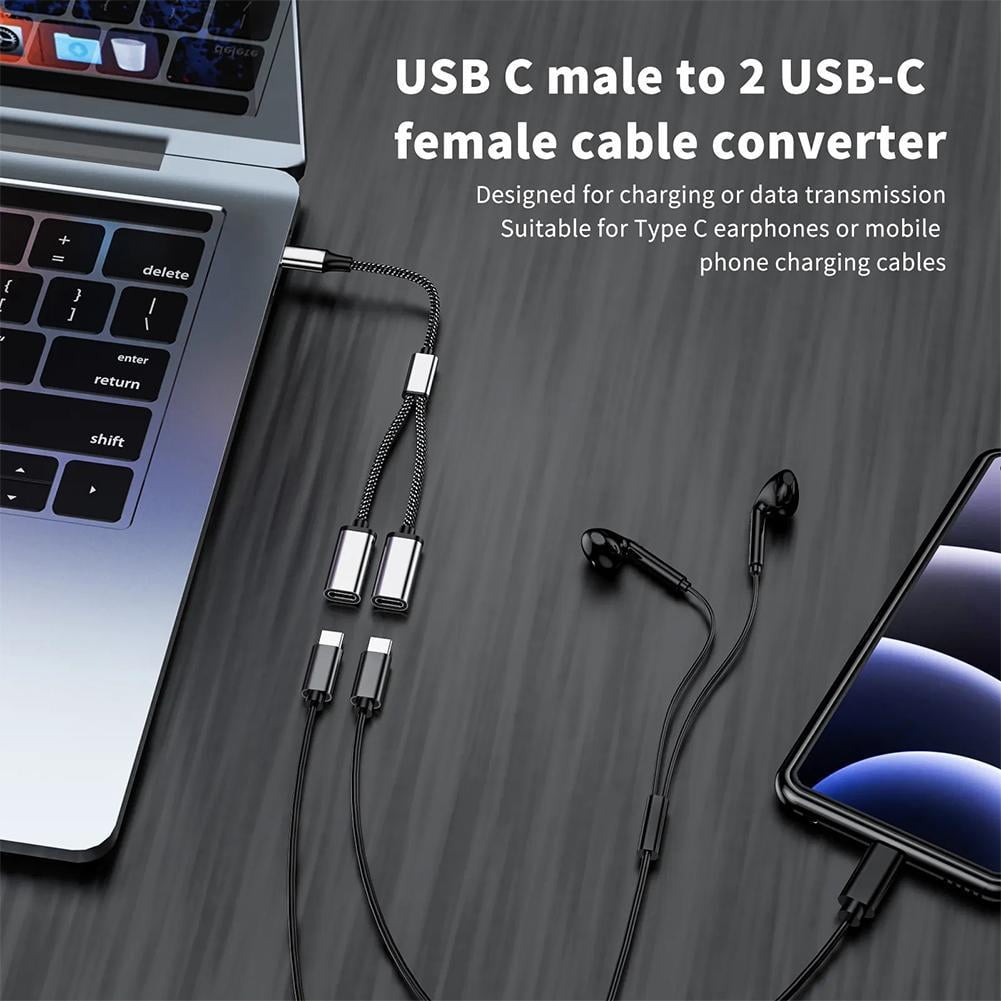 USB C Splitter, USB C to USB C Female Adapter, 2/3 Ports 1 to 3 - Image 3