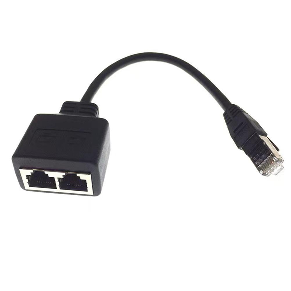 RJ45 Splitter Adapter Connector 1 to 2 Female Ports for CAT 5/CAT 6/CAT 7 LAN Ethernet Cables - Image 1