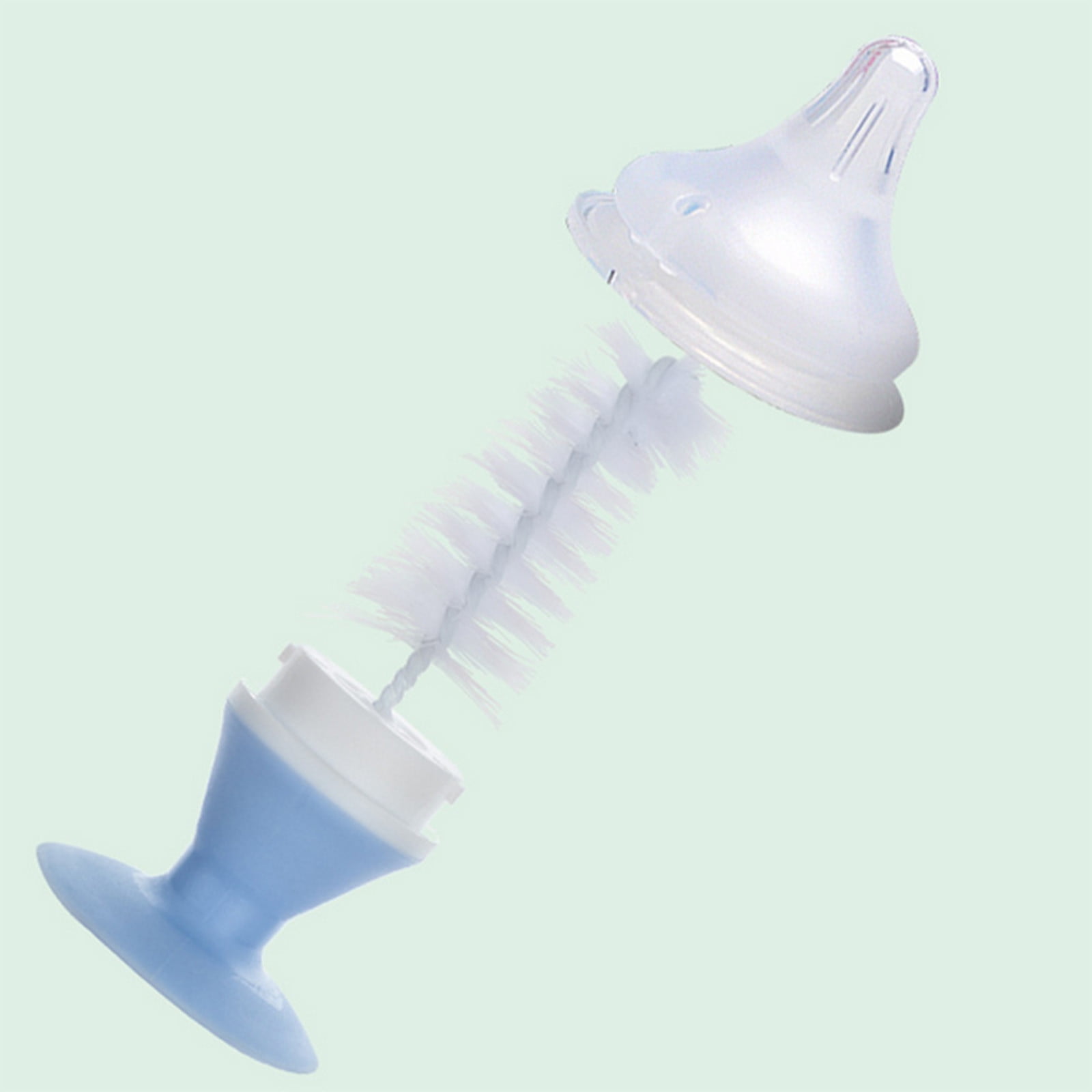 JWDX Brush, Cleaning Brush, Children Pacifier Brush Milk Bottle Water Cup Cleaning Brush Can Stand Milk Bottle Brush Function Two In One Cleaning Brush Blue - Image 4