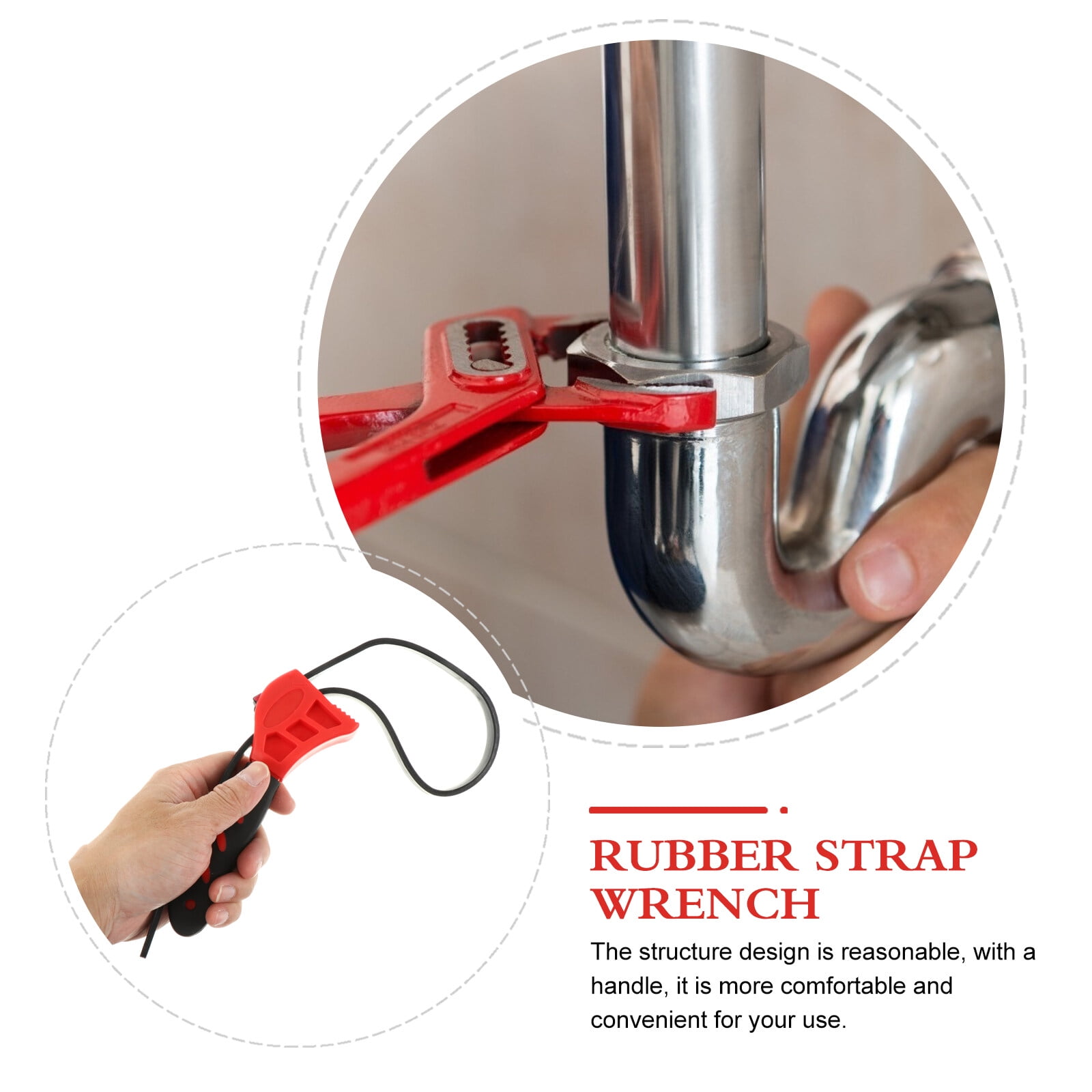 1pc Multifunctional Adjustable Rubber Strap Belt Wrench Universal Bottle Opener - Image 4