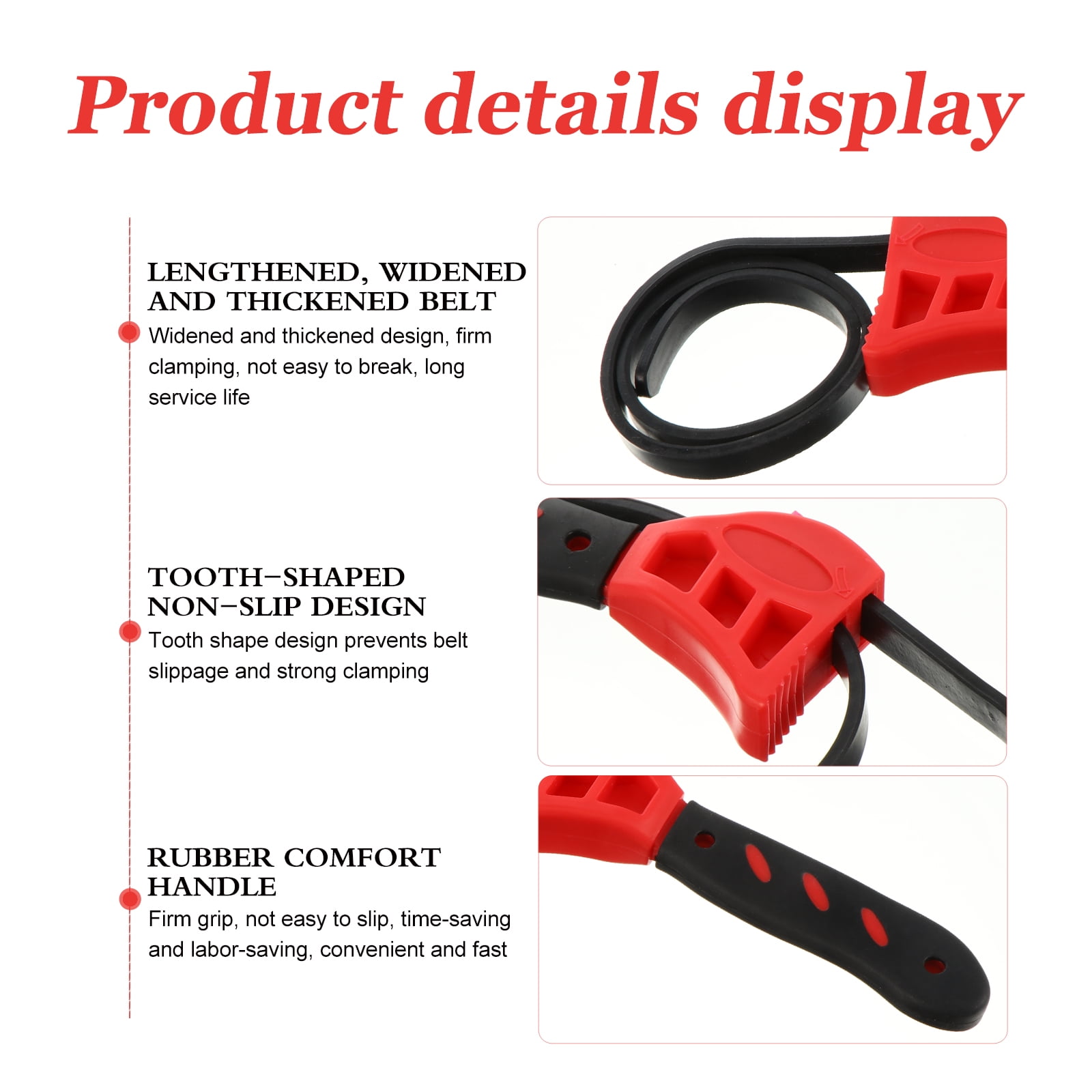 1pc Multifunctional Adjustable Rubber Strap Belt Wrench Universal Bottle Opener - Image 5