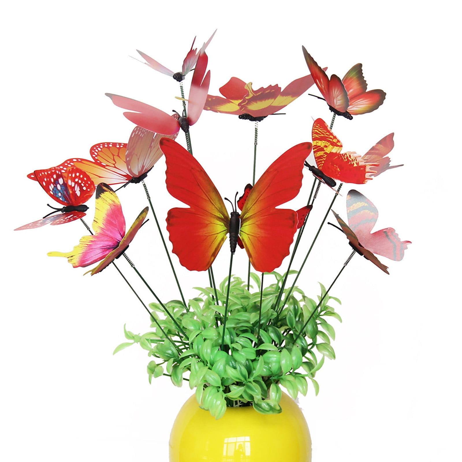 JWDX Decorate, Vase Decoration Clearance, 12Pcs Butterfly Stakes Outdoor Yard Planter Flower Pot Bed Garden Decor Yard Art Red - Image 4