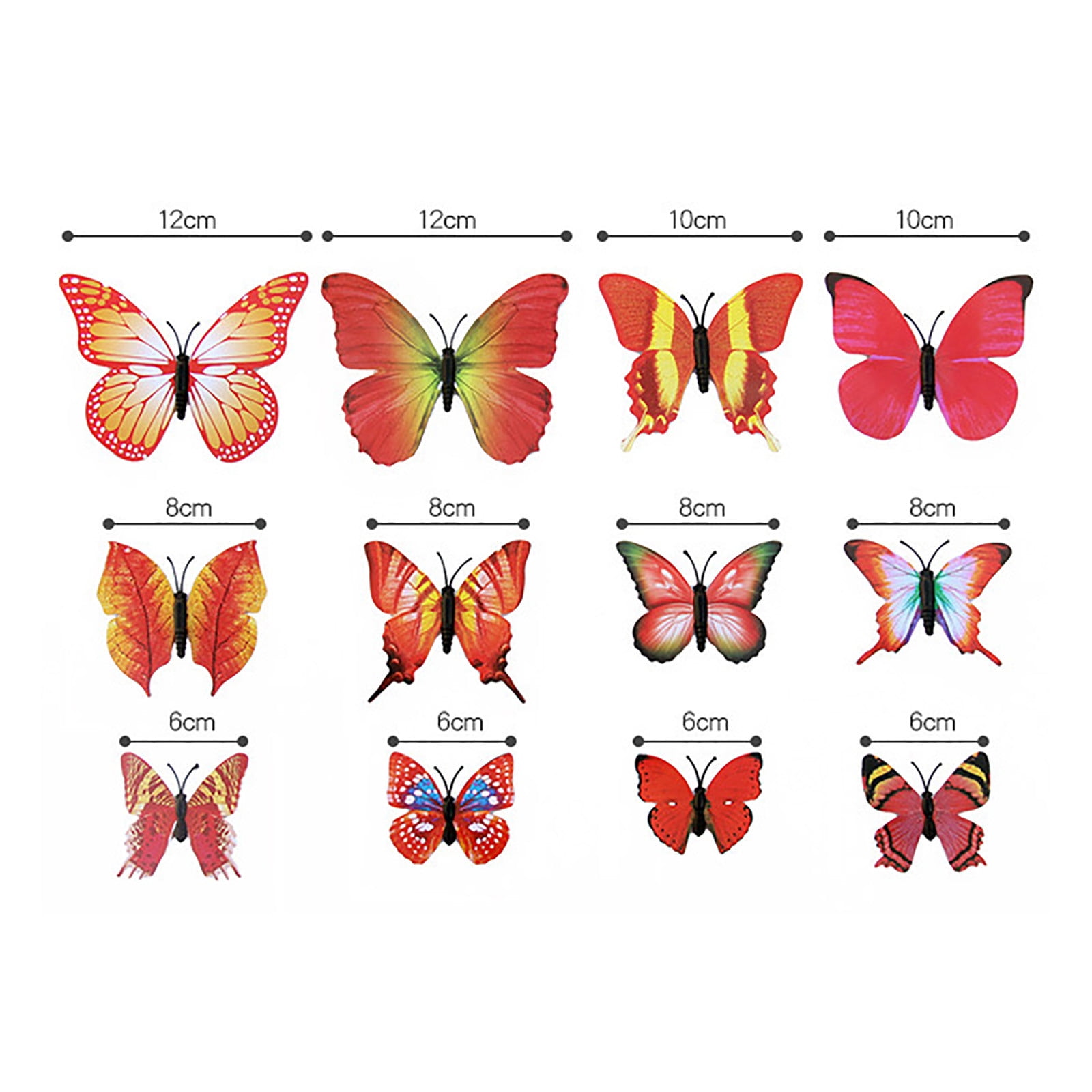 JWDX Decorate, Vase Decoration Clearance, 12Pcs Butterfly Stakes Outdoor Yard Planter Flower Pot Bed Garden Decor Yard Art Red - Image 6