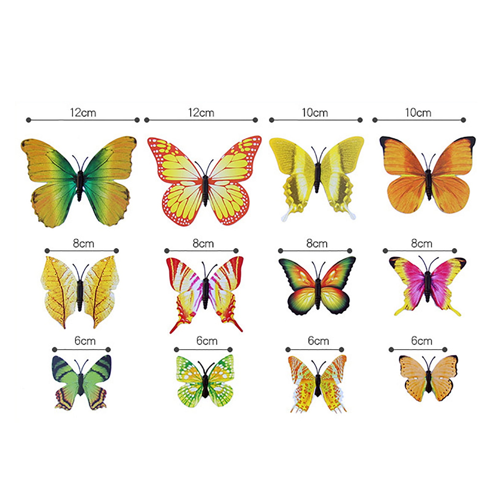 JWDX Decorate, Vase Decoration Clearance, 12Pcs Butterfly Stakes Outdoor Yard Planter Flower Pot Bed Garden Decor Yard Art Red Yellow - Image 4