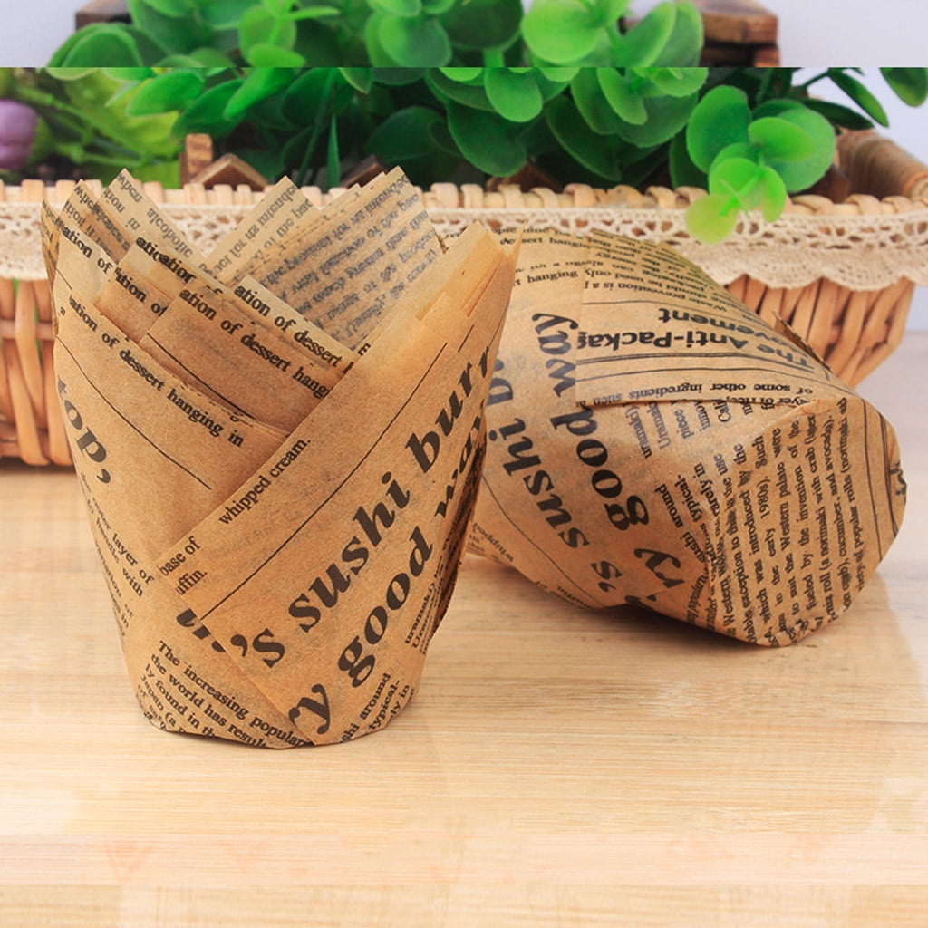 JWDX Tart Cup Clearance! Cupcake Liners Cup Paper Tuli Baking Wrappe Case Cake Muffin Cup Box, Egg Tart Cup Promotion Include 50+1Pc Cup Holder E - Image 2