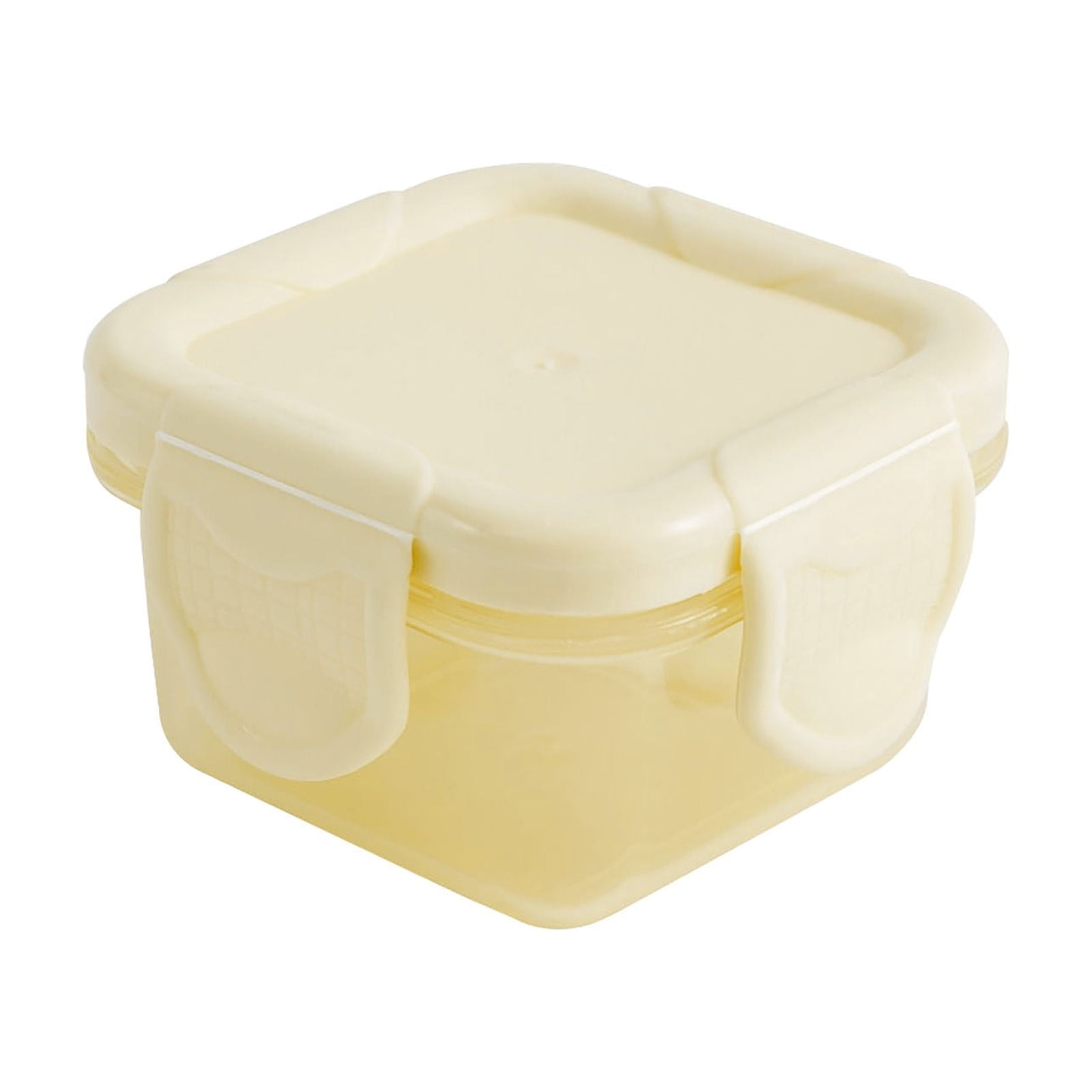 JWDX Kitchen, Kitchen Tools Clearance, Mini Plastic Food Storage Containers with Lids, Small Airtight Containers, Square School Lunch Containers for Children, Leftover Food Containers Yellow - Image 1