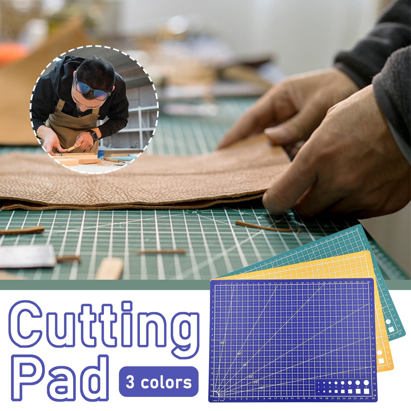 Clearance! Ttybhh Office and Craft and Stationery, A5 Art Self Healing PVC Cutting Mat Double Sided Gridded Rotary for Craft Fabric Blue - Image 5