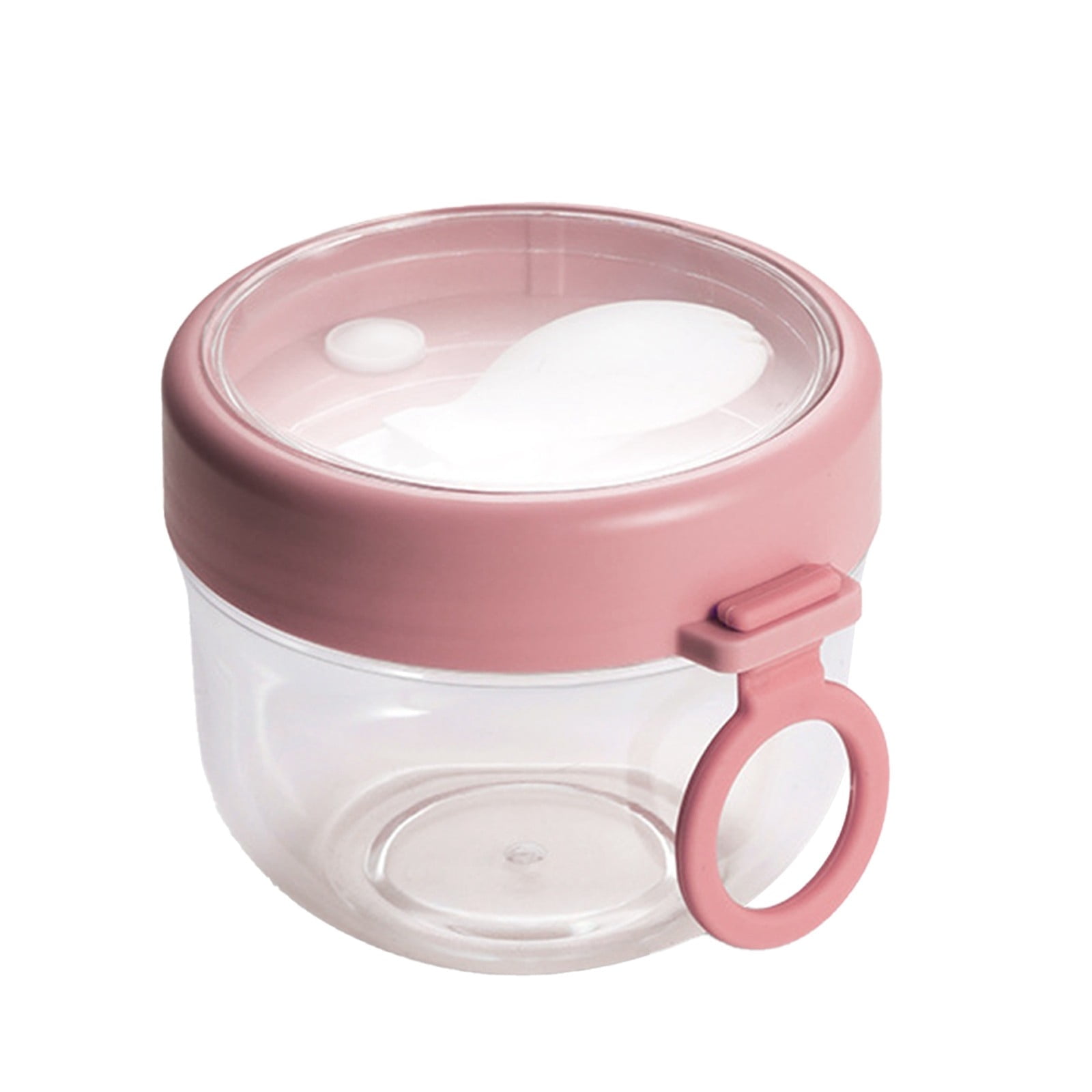 JWDX Kitchen, Kitchen Tools Clearance, Overnight Oats Jars Cereal Milk Container Leak Proof Oatmeal Jars Yogurt Containers with Lids Oatmeal to Go Container Pink - Image 1